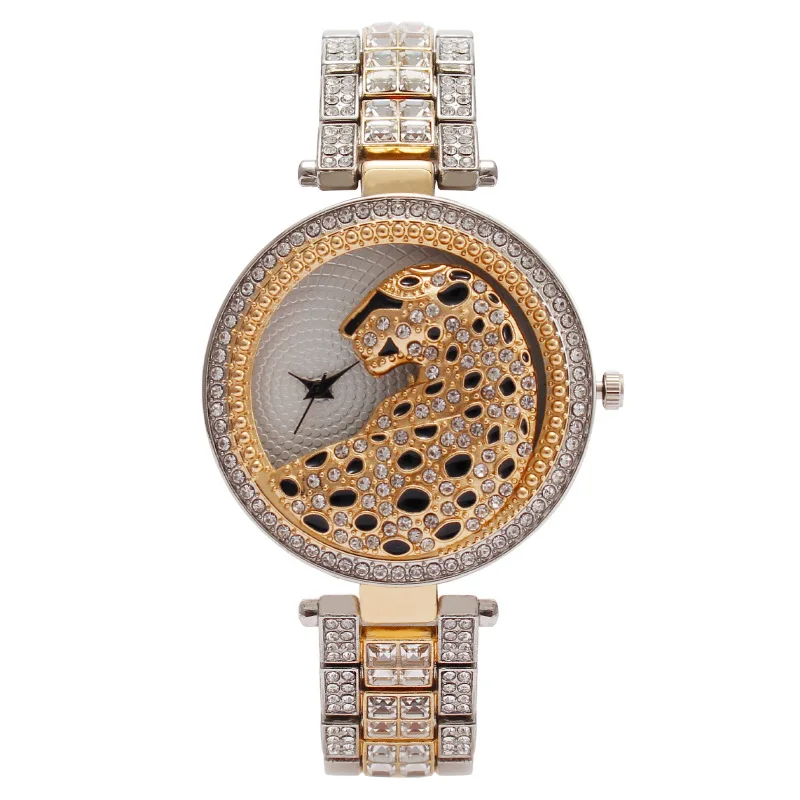 

Luxury Famous Brand Ladies Watch Waterproof Gold Diamond Hip Hop Gypsophila Leopard Quartz Wrist Watches For Women Montre Femme