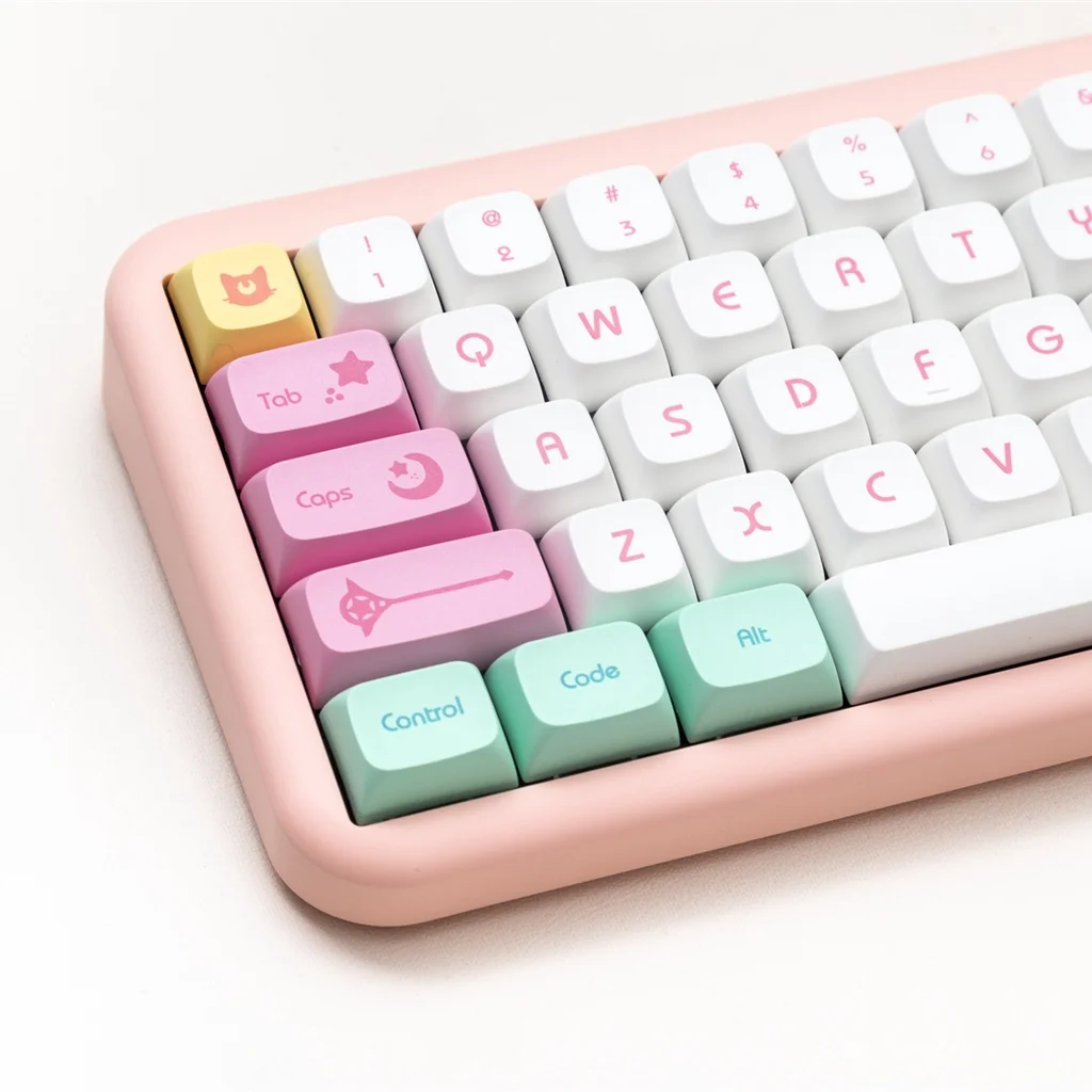 

Magical Girl Keycaps XDA Profile 143keys Sublimation PBT Keyboard Key Cap Pink Color Keycap Set