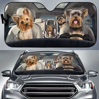 yorkshire terrier family funny safe driver auto sun shade personalized sunshade custom animal pattern sunshade