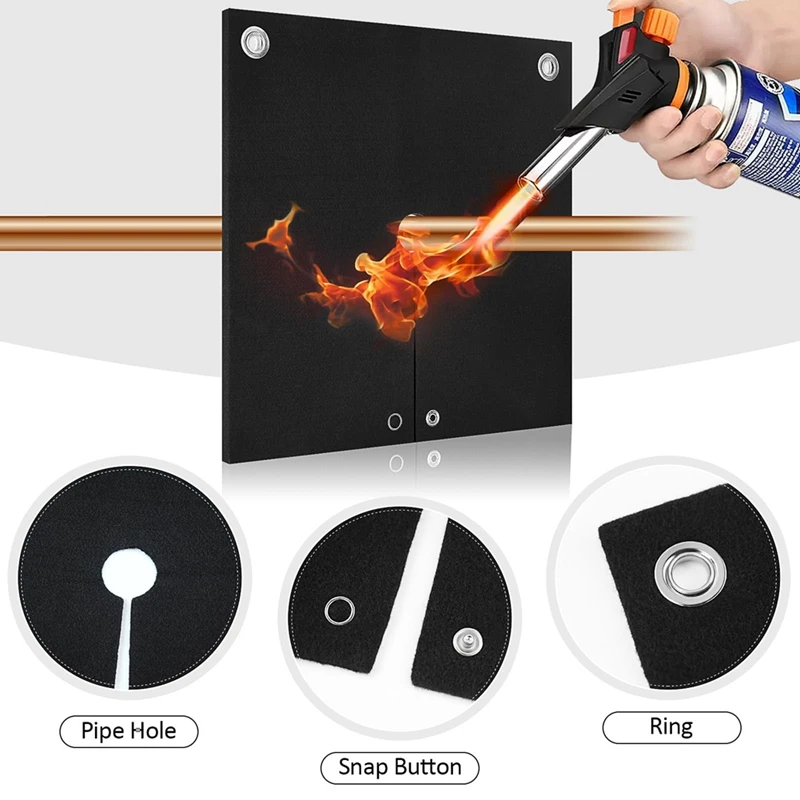 Welding Blanket Fireproof Opening Shape Mat Heatresistant Solder Up To 1800°F Flame Retardant Carbon