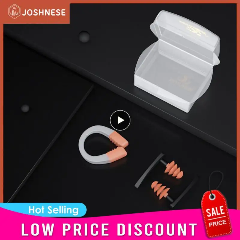 

Mushroom Design Diving Gear Soft Silicone Comfortable Fit Earplugs Swimming Equipment Nose Clip Four-color Optional Silicone