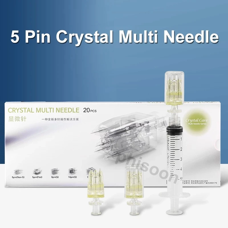 

5Pin crystal Multi needle Hydrolifting Gun Needle For EZ Vacuum Mesotherapy Meso Gun Injector Negative Pressure Cartridge Needle