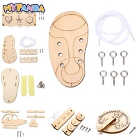 wood diy toy montessori material early education activity toddler toys for basic skills children busy board accessories