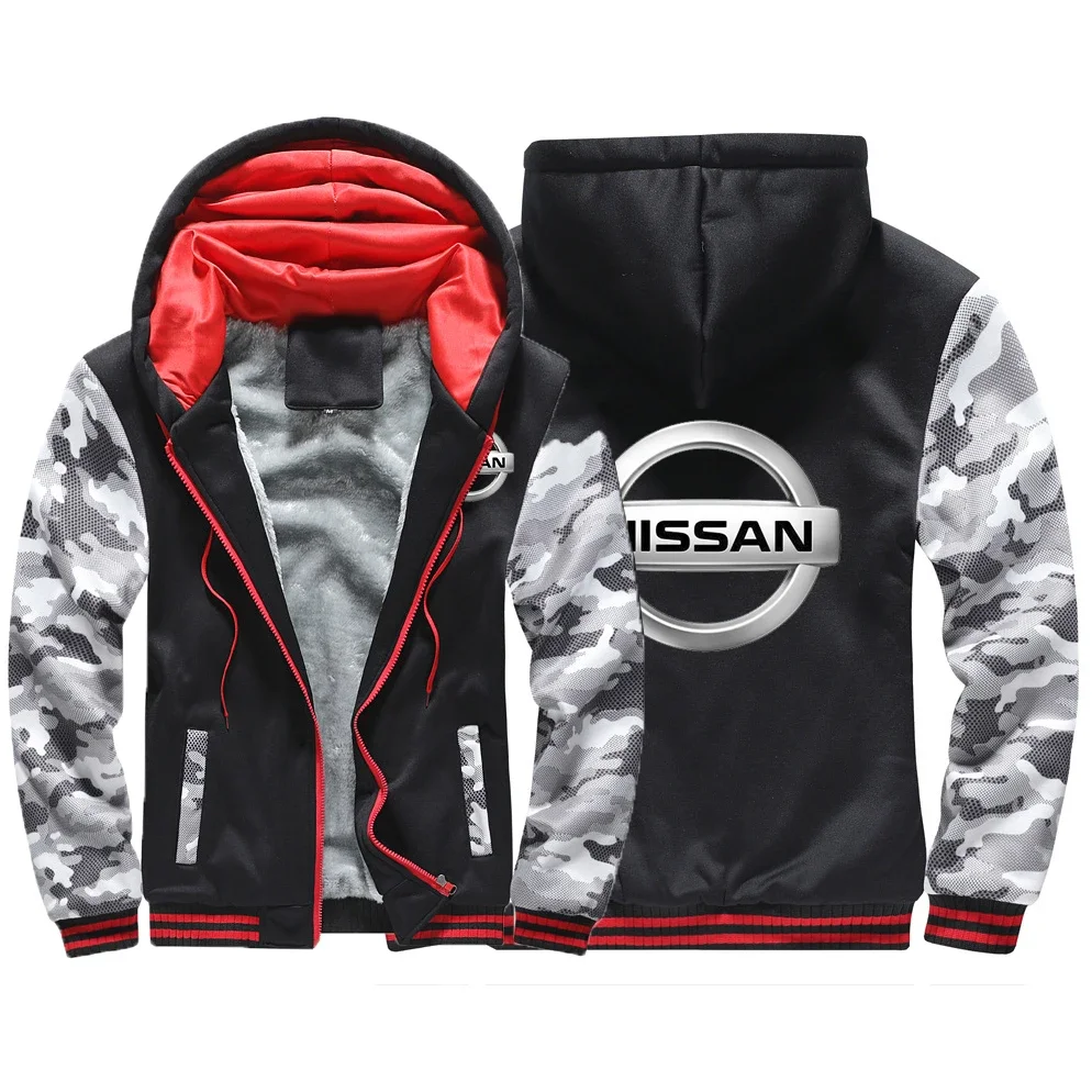 

Nissan Winter Men's Print Jacket Thicken Sport Hoodies Brand Zipper Tracksuit Sweatshirt College Coat Male