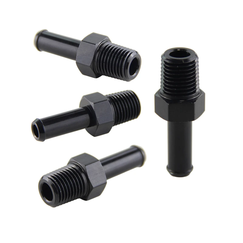 

4PCS Aluminum AN6 1/4'' NPT Male to 3/8" Hose Barb Straight Adapter Fitting