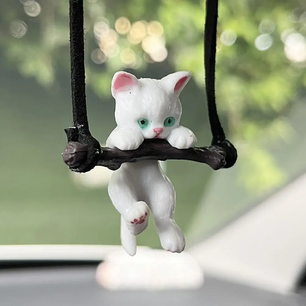 

Car Decoration Creative Cute Branch Cat Rearview Mirror Pendant Car Swing Cat Decoration Car Interior Accessories