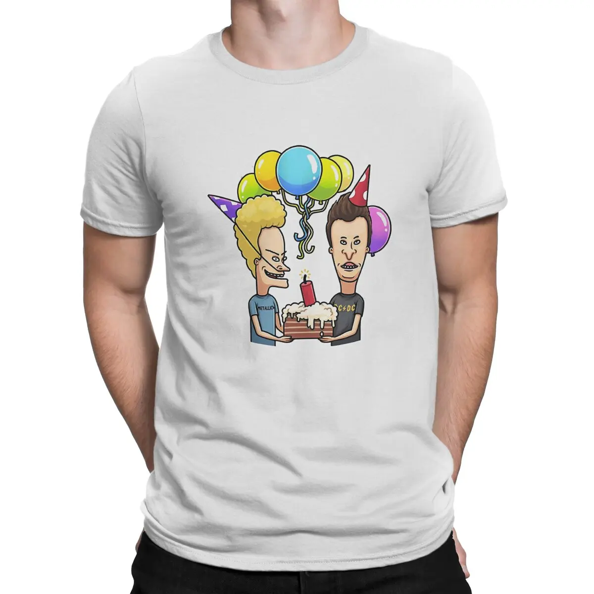 

Мужская футболка с забавным саркастическим мультяшным рисунком Beavis и Butthead на день рождения, Мужская футболка Харадзюку с круглым вырезом, у...