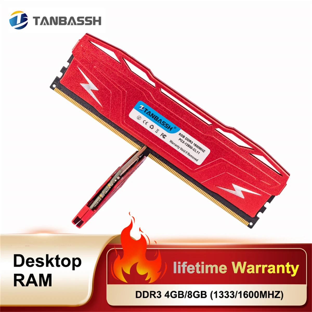 

TANBASSH DDR3 RAM 4GB 8GB Heat Sink Desktop Memory 1333 1600MHz 1.5V 240Pin PC DIMM Rams For Intel AMD All Motherboard