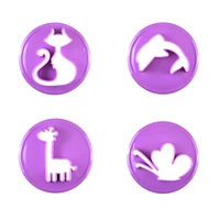 4pcs cat butterfly giraffe dolphin fondant biscuits printing mold wedding cake decoration template baking tools kitchen supplie