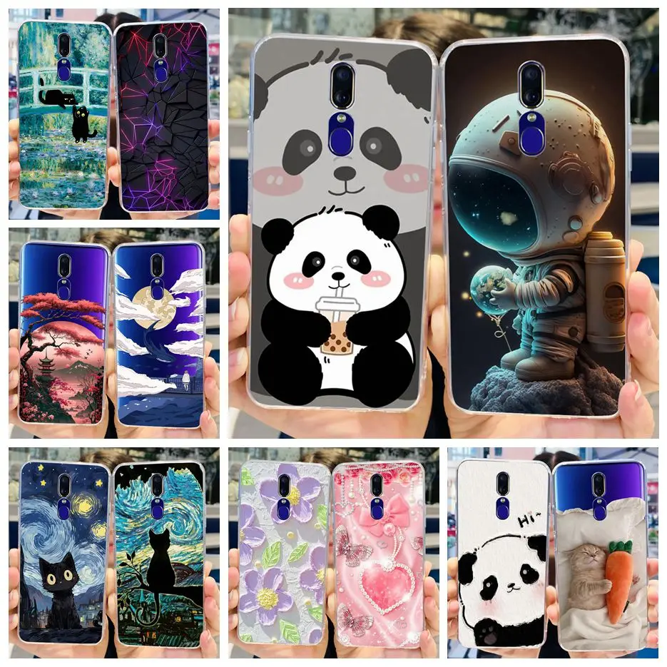 Для Oppo F11 Pro Чехол CPH1969 симпатичная панда мультфильм окрашенный чехол прозрачный