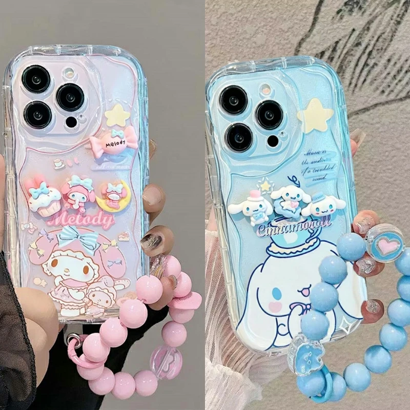 Фото Чехол-браслет с 3D-куклой My Melody Cinnamoroll для VIVO V70 FE V60 V50 V40 Lite V30 V30E V29E V27E V25E V23E V27 V25 Y05 Y400 Pro №1