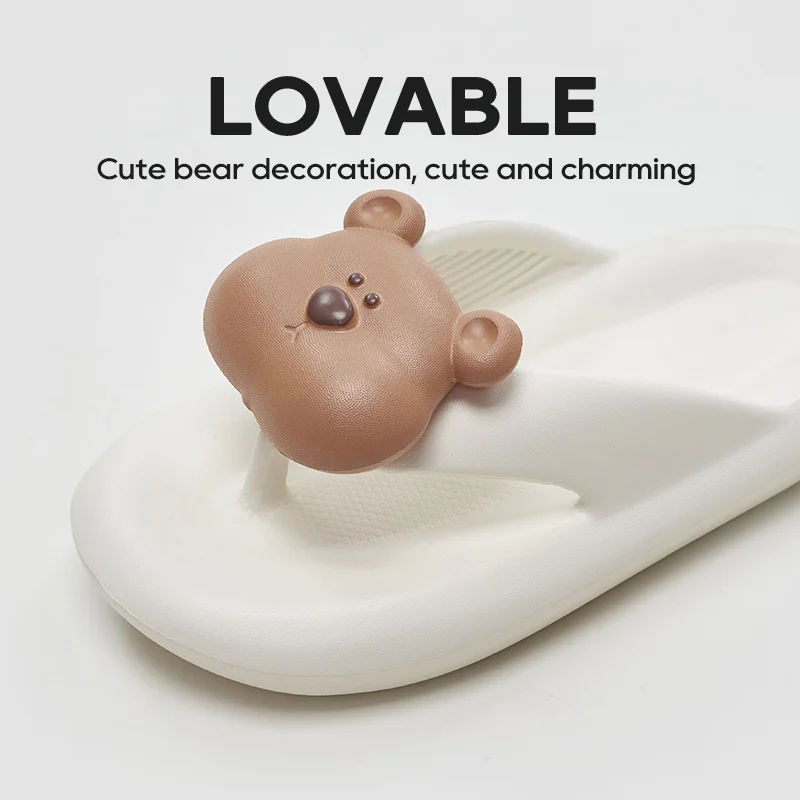 UTUNE Bear Women Flip Flops Comfortable Summer Outdoor Casual Slippers Beach Style Non-slip Thick Bottom Females Women's Shoes