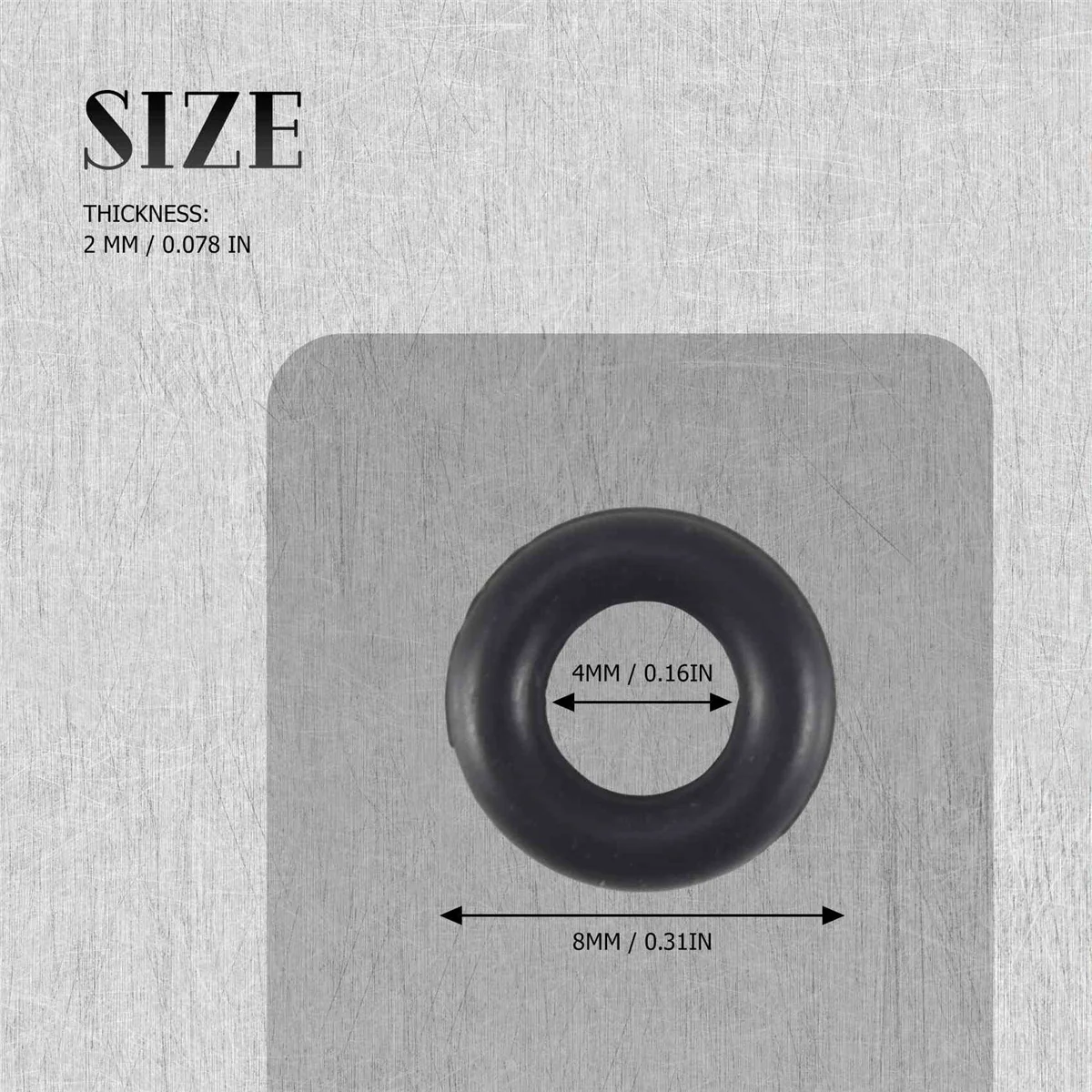 10 шт. уплотнительные кольца из черной резины 8x4x2 мм