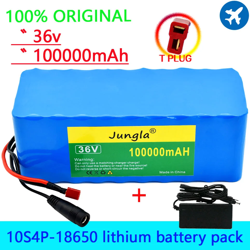 

100%NEW 100% Original 36V Battery 10S4P 100Ah Battery Pack 1000W High Power Battery 42V Ebike Electric Bike BMS T Plug