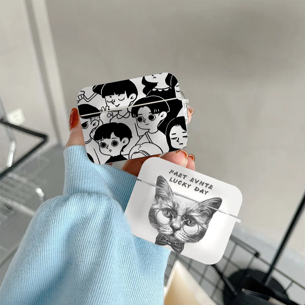 

Clear Retro Label Earphone Case For Airpods Pro Case Wireless Bluetooth Charging For Airpod 2 1 Pro Cases Cover Soft Silicone