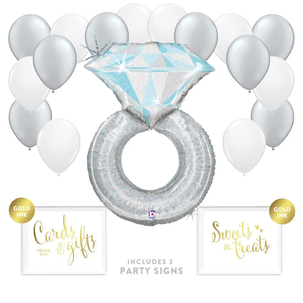 

Огромное свадебное кольцо, 19 предметов, набор для украшения воздушных шаров со знаками, серебряное, для свадебной вечеринки