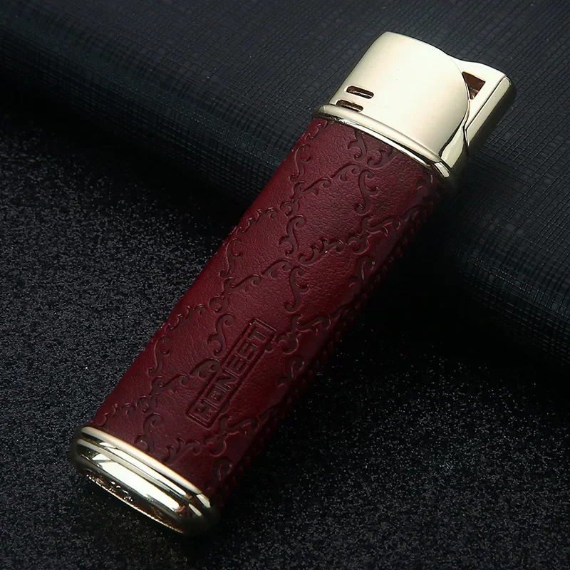 Фото HONEST Jet Torch, зажигалка, бутановая газовая кожа, металлические зажигалки для сигар с подарочной коробкой, прикуриватель без газа, Лидер продаж №2