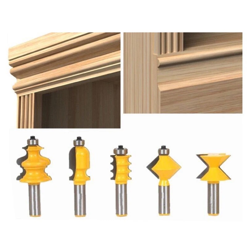 

5x/Set 1/2'' Shank Closet Door Top Router Bits Woodworking Convex Milling Cutter Drop Shipping