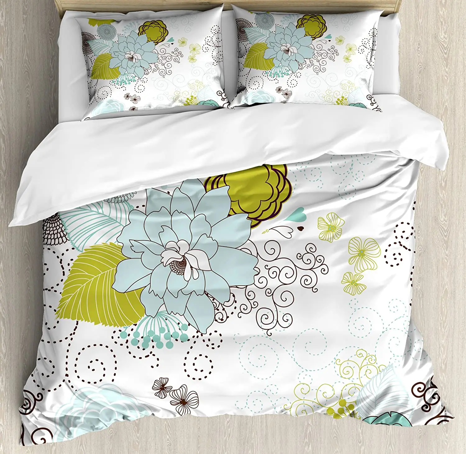 

Floral Bedding Set For Bedroom Bed Home Pastel Pattern Romantic Ornament Components Petal Duvet Cover Quilt Cover And Pillowcase