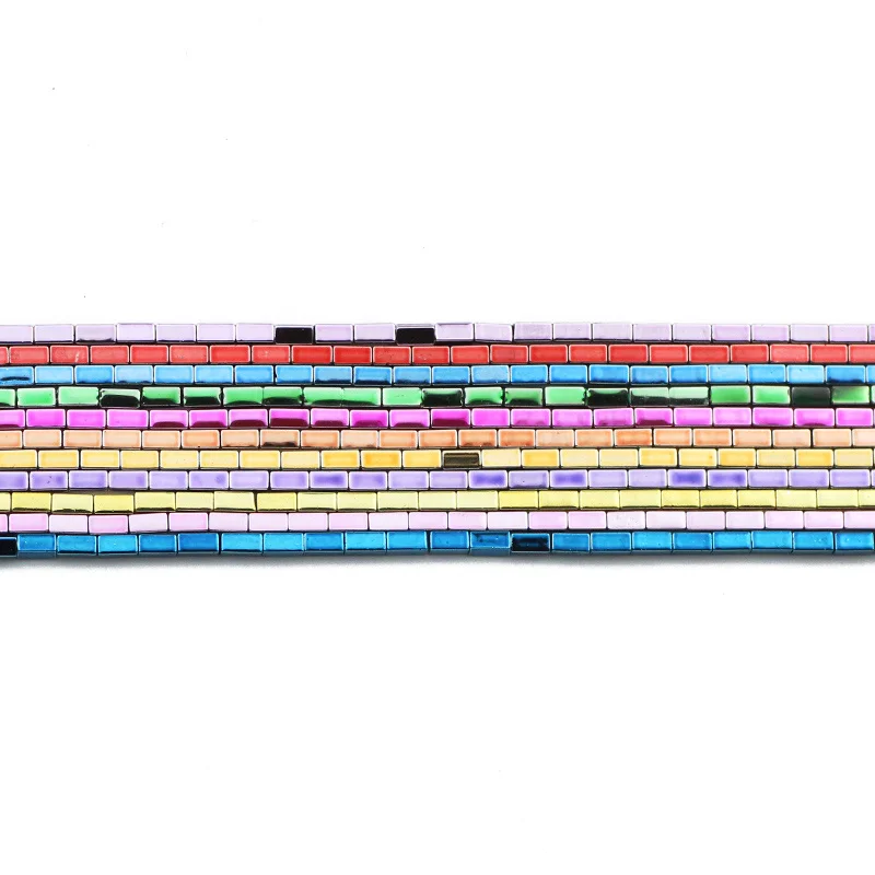 

Бусины Из Натурального Гематита, прямоугольные бусины с нанопокрытием из синего золота для изготовления ювелирных изделий ручной работы, 4 ...