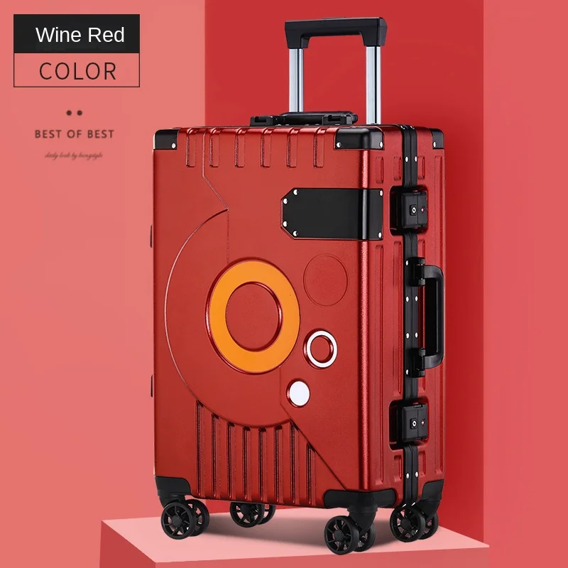 Hot Luggage Large Capacity 26-Inch Fashion Aluminium Frame Luggage Universal Wheel Men's and Women'sCarry-on