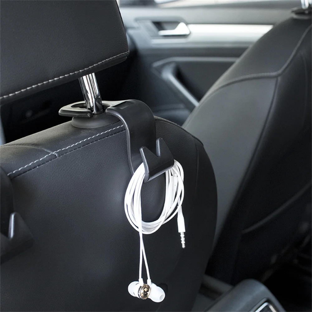 

4pcs Black Car Seat Hook Purse Hanger Bag Organizer Holder Clip Accessories For Auto Fastener Clip Bearable Weight Under 20kg
