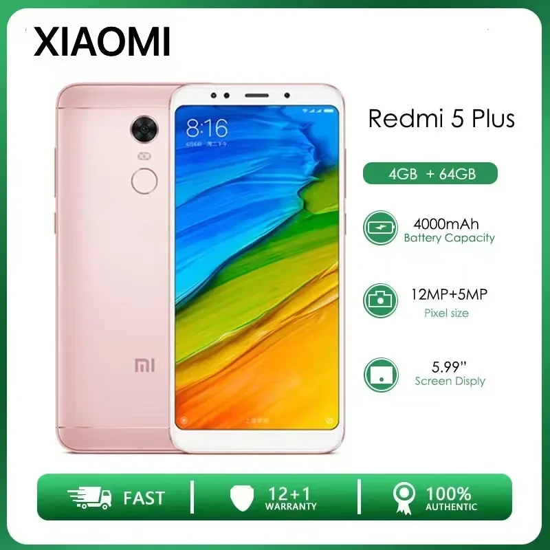 Смартфон Xiaomi Redmi 5 Plus 3/32ГБ 4/64ГБ global восстановленный