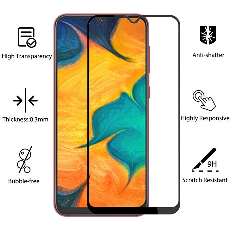 9d protective tempered glass for samsung a30 screen protector on samsun galaxy a 30 30a safety film samsumg sansung galaxi galxy