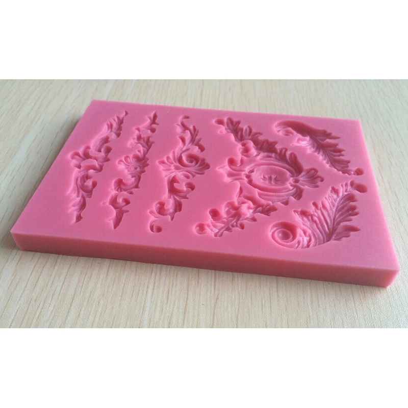 

3D Craft Baroque Scroll Relief Silicone Mold Cake Decorating Tools Fondant Chocolate Candy Gumpaste Mold Cupcake Mold for Baking