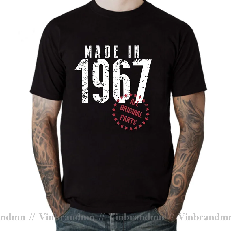 Vintage Creative Father's Tshirt Made In 1969 All Original Parts T-Shirt 1967 1968 Casual T Shirt Prevalent Tops Tees Men tshirt