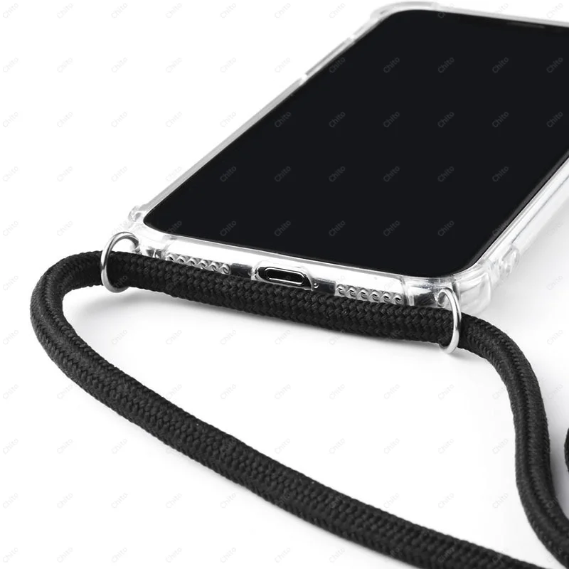 Clear Phone Case For Xiaomi Mi 11 Ultra Lite 10 9 8 Pro SE CC9 CC9E A3 Note 10 Case Strap Cord Lanyard Cover Transparent Xiomi
