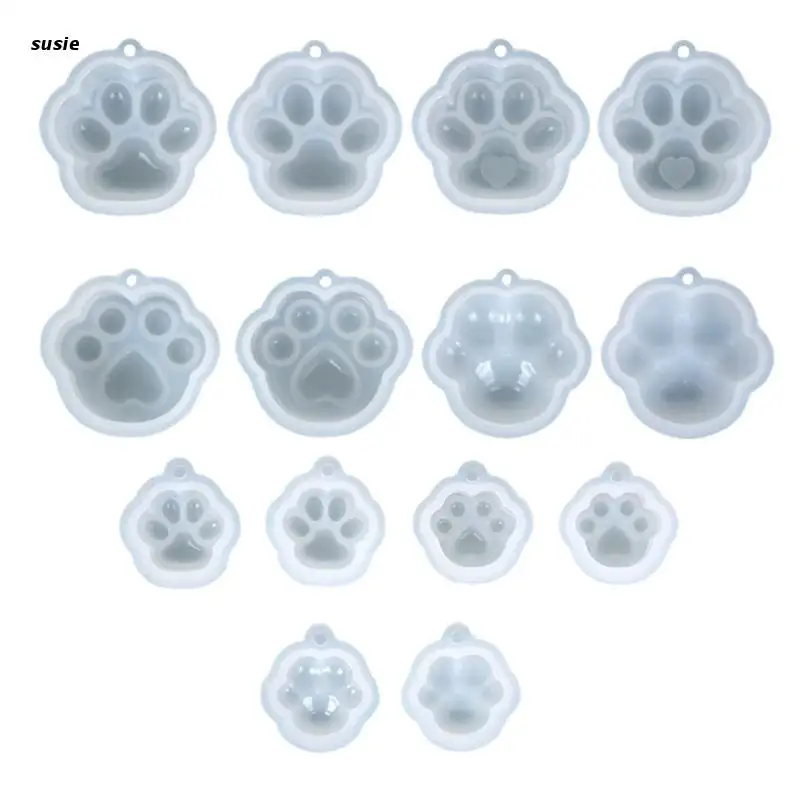 

X7YA Diy Crystal Glue to Make Crafts Diy Paws Silicone Mold Earring Keychain Mold