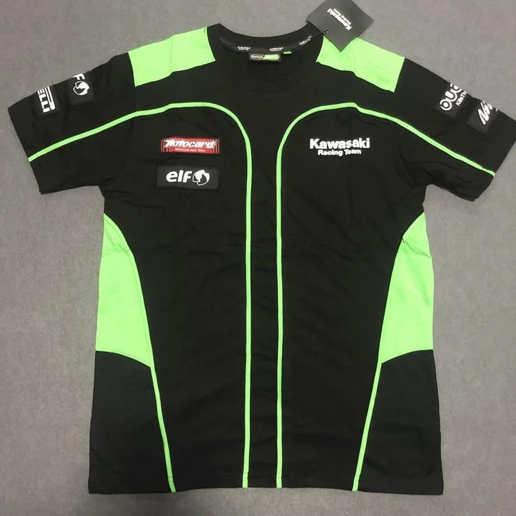 

2023 Free shipping new summer all-match Kawasakis motorcycle rider casual wear racing cotton short-sleeved T-shirt