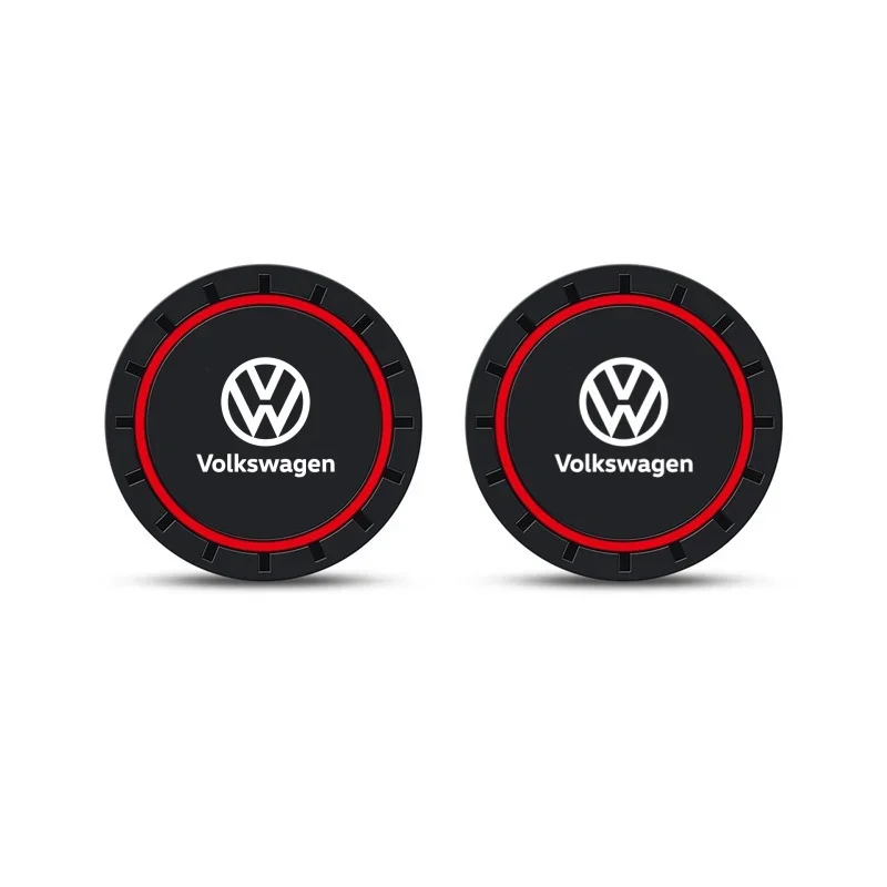 Новые 2 шт. автомобильные коврики для чашек с водой, нескользящие накладки для Volkswagen GOLF 5 Tiguan Polo Golf 6 Golf 7 Jetta, аксессуары