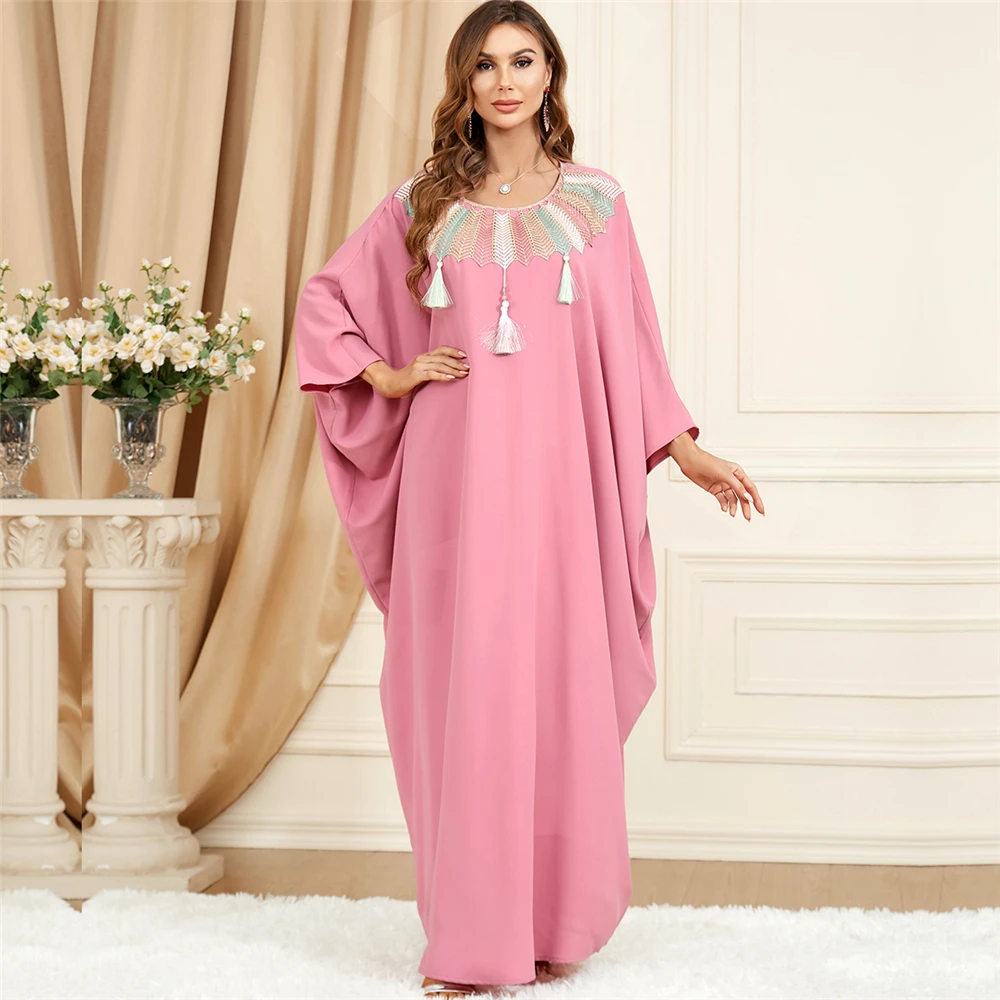 

Ramadan Muslim Women Fashion Abayas Oversize Maxi Dress Turkey Arab Kaftan Islam Jalabiya Caftan Kimono Clothing Middle East Eid