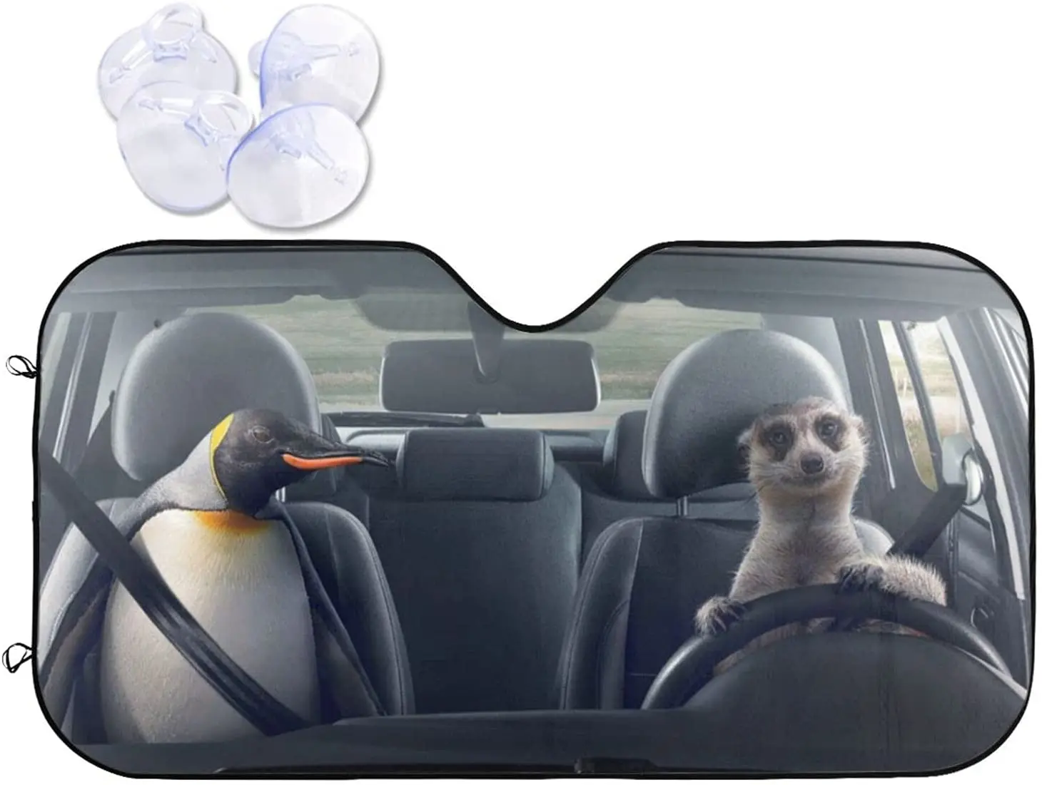 

Animals Driving Car Windshield Sun Shade Front Window Blocks UV Rays Accordion Folding Visor Protector Shield Auto Sunshades Cov