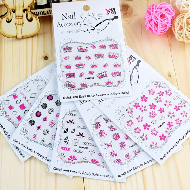

New 20PCS Mixed Colorful Flower 3D Nail Sticker Small Floral Self Adhesive Slider Papers Nail Art Stickers Decals for Manicuring