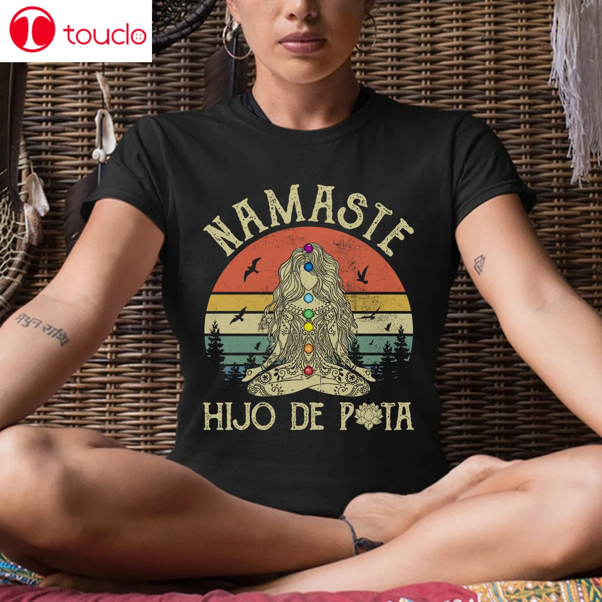 

Футболка для йоги Namaste, унисекс, винтажный подарок для мужчин и женщин