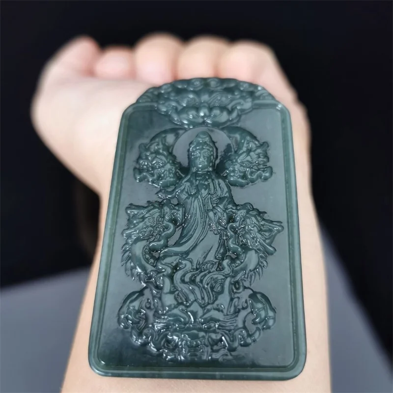 Лидер продаж ожерелье с подвеской из натурального нефрита голубого коулуна