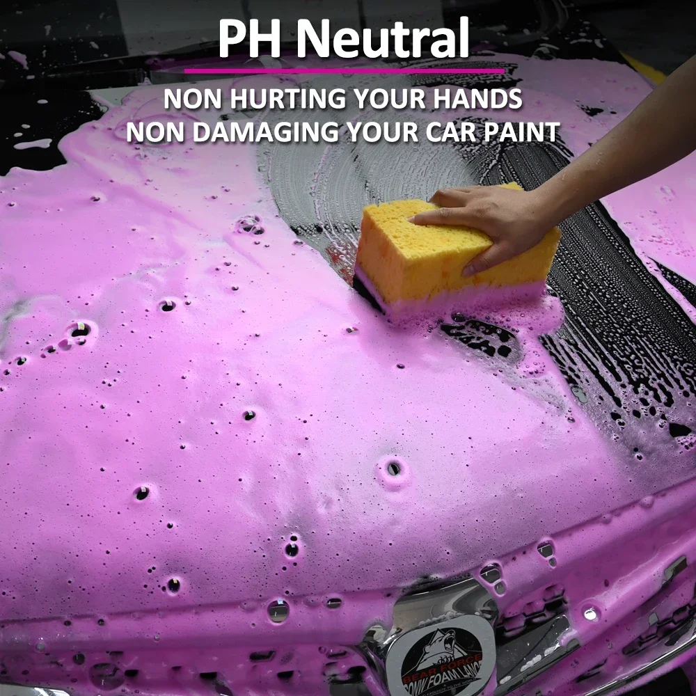 Розовый пенообразующий шампунь для стирки Авто активный очиститель снежной