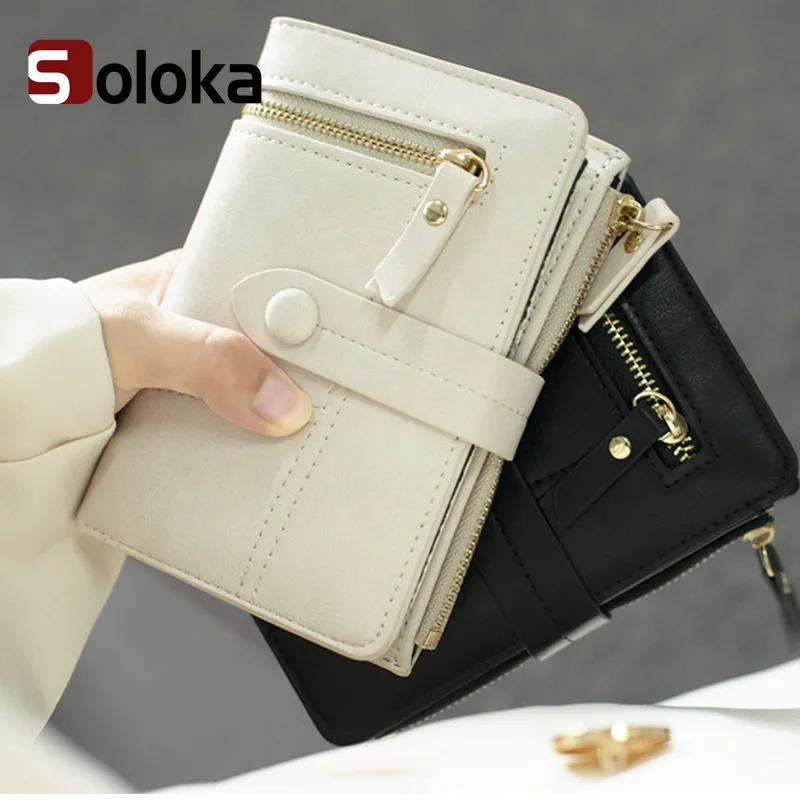 

Женский кошелек в Корейском стиле, короткий складной многофункциональный клатч из искусственной кожи с отделениями для карт, кошелек