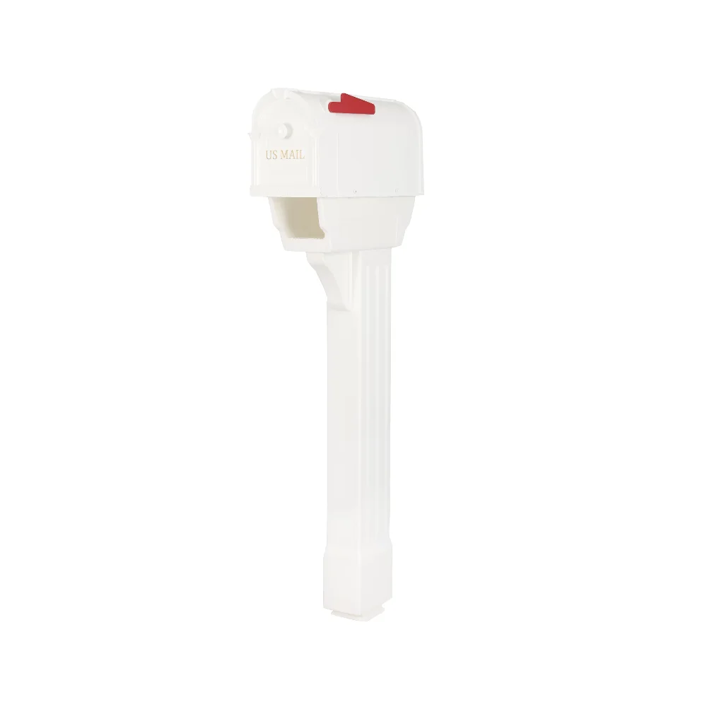 

Postal Pro Hampton Plastic Mailbox and Post Kit - White Letter Box Mailbox Outdoor Mailbox Modern