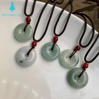 jade pendant necklace myanmar jade safety buckle jade pendant doughnut gift wholesale