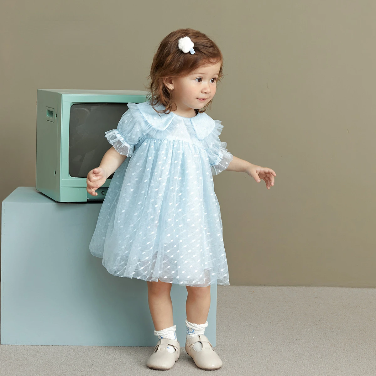 

Henzworld Children's Clothing Girls' Dresses Short-sleeved Summer Dresses Baby Boutique Cute Sweet Little Girl Princess Skirt