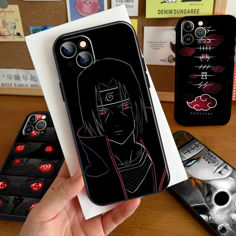 

Naruto Uchiha Itachi Akatsuki For iPhone 13 12 11 Pro Max Mini X XR XS Max 6 6S 7 8 Plus Phone Case Liquid Silicon Carcasa