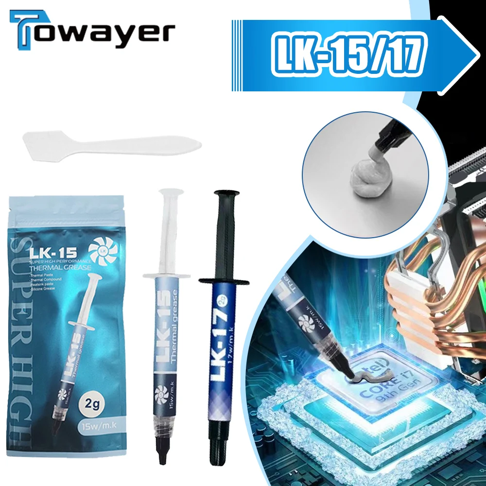 

2/5gThermal Paste LK-15/LK-17 Coolers Premium Performance Thermal Paste For All Processors (CPU,GPU-PC,PS4,XBOX) Non-conductive