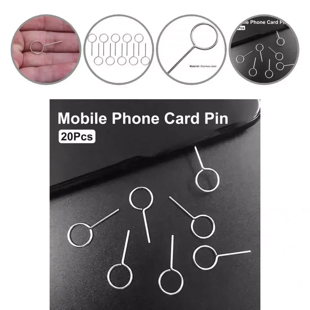 

Round 20Pcs Universal Cellphones SIM Card Pin Long Enough SIM Card Remover Convenient Phone Decoration