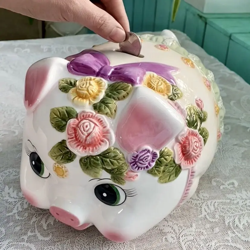 

Pink Creative Ceramic Cute Pig Piggy Bank Home Decor Crafts Room Decoration Objects Child Piggy Bank Gifts For Girls Figurine