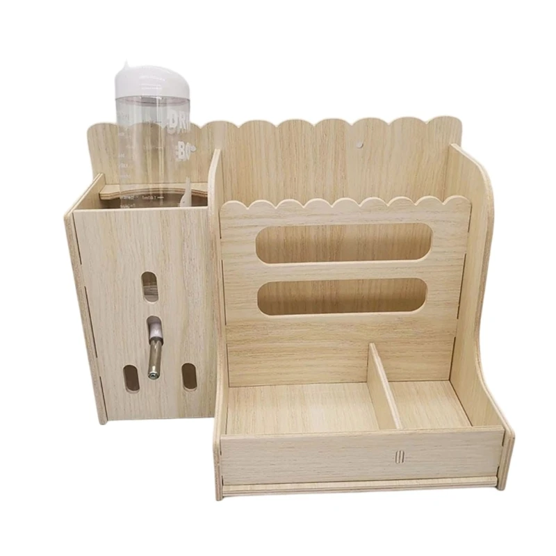 Хранение сена для небольших домашних животных со встроенной стойкой бутылок с