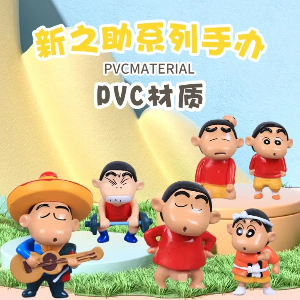 Новинка 6 шт./Набор Аниме карандаш Shin-chan версия мини Экшн-Фигурки ПВХ Модель
